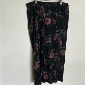 Vintage Worthington Black and Multicolor Floral Skirt